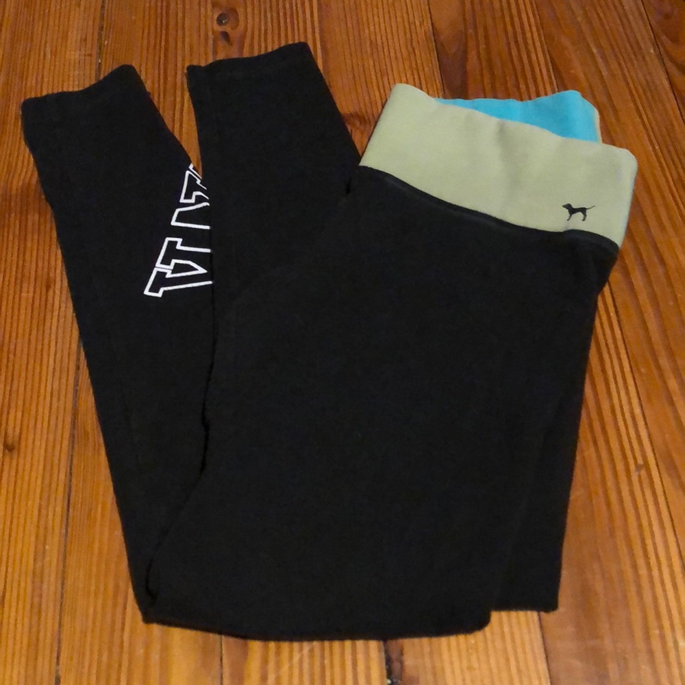 VS Pink small two tone yoga leggings
